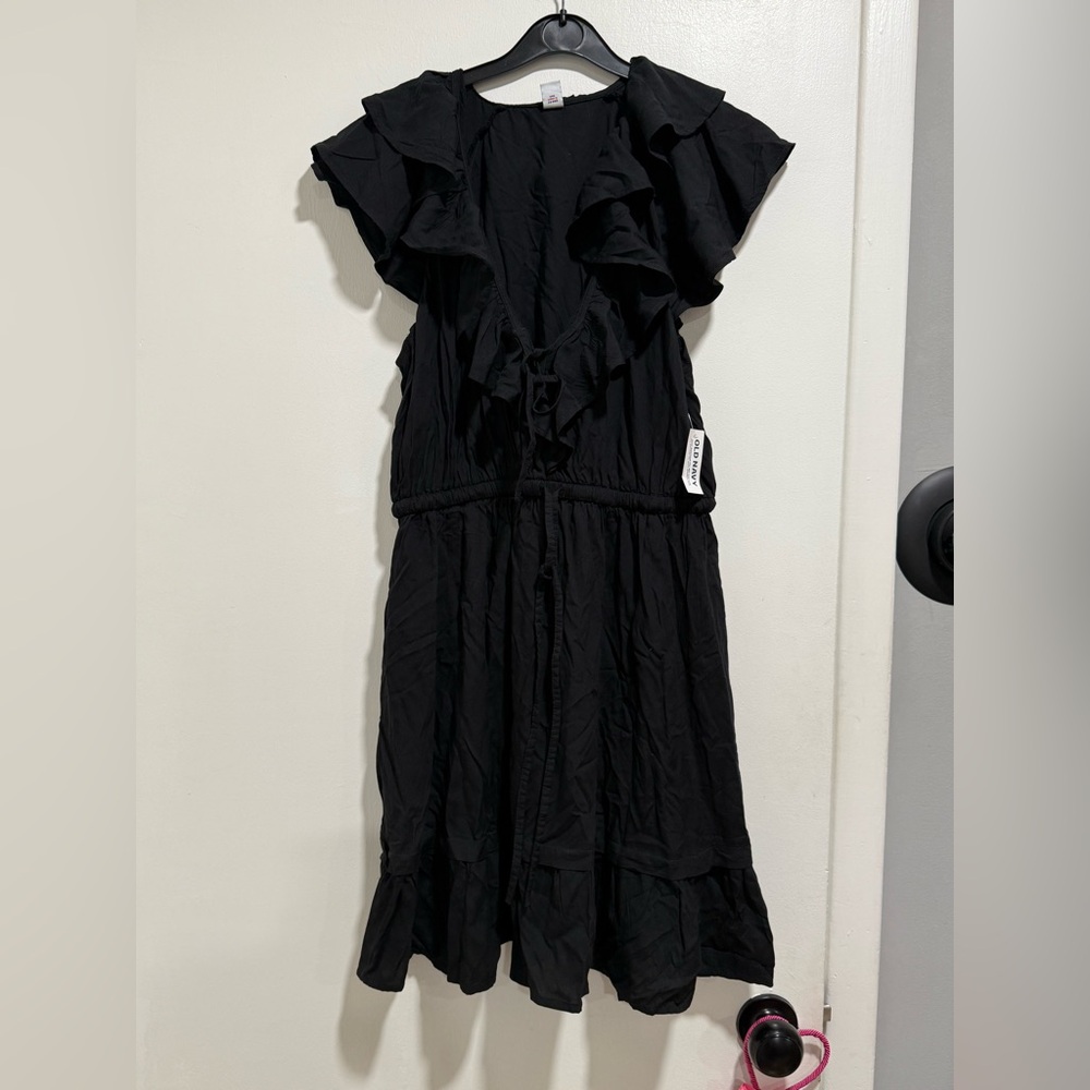 Old Navy Black Gathered Dress
